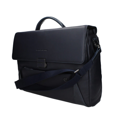 Piquadro Blue Leather Business And Laptop Bag