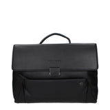 Piquadro Black Leather Business And Laptop Bag