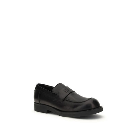 MM6 Black Calf Leather Bos Taurus Slip-On Loafers