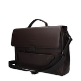 Piquadro Brown Leather Business And Laptop Bag