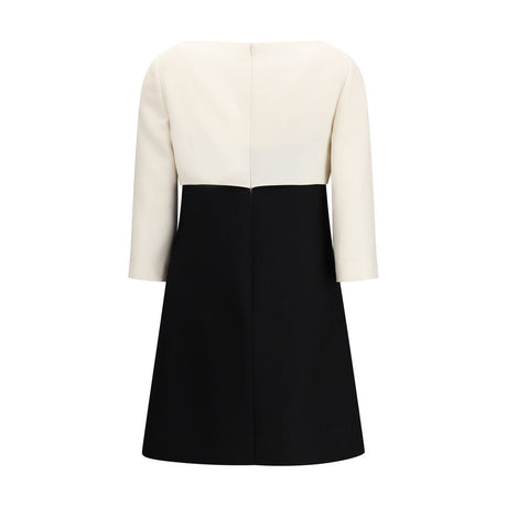 Valentino Black Fleece Wool Cocktail Dress