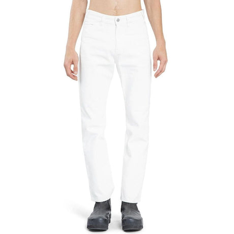 Celine White Cotton Straight-Leg Jeans