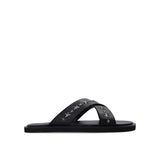 Jimmy Choo Black Calfskin Strap-On Sandals