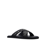 Jimmy Choo Black Calfskin Strap-On Sandals