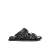 Valentino Garavani Black Fabric Flat Sandals