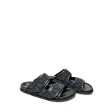 Valentino Garavani Black Fabric Flat Sandals