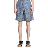 Fendi Blue Silk Short And Mini Shorts