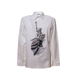 Neil Barrett White Cotton Pattern Shirt