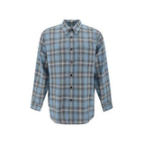 Ami Paris Blue Virgin Wool Pattern Shirt