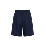 Prada Blue Linen Bermuda Shorts