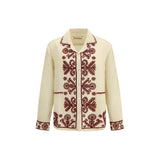 Baziszt Cream Hemp Pattern Shirt