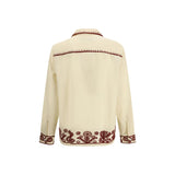 Baziszt Cream Hemp Pattern Shirt