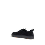 Santoni Black Calf Leather Bos Taurus Low Top Sneakers