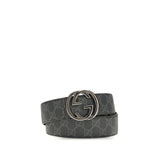 Gucci Black Calf Leather Bos Taurus Regular Belt