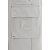 Fendi Silver Cotton Cargo Pants