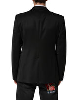 Dolce & Gabbana Black Wool Single Breasted Jacket Blazer
