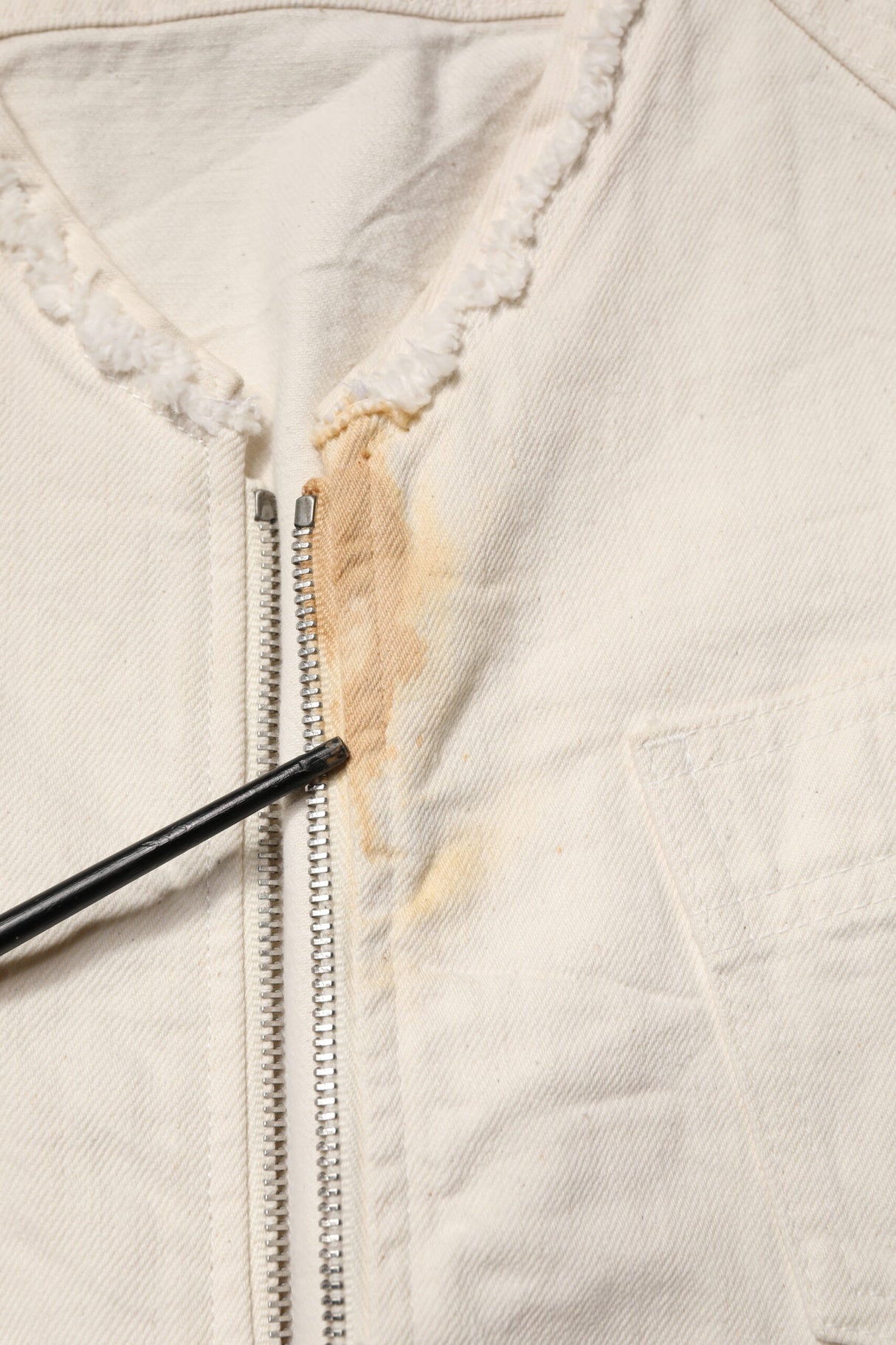 Dolce & Gabbana Off White Cotton Full Zip Denim Men Blouson Jacket