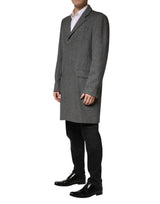 Dolce & Gabbana Gray Single Breasted Men Trench Coat Jacket