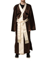 Dolce & Gabbana Brown Cream Lounge Belted Bathrobe Jacket