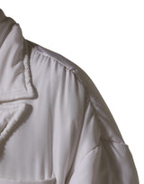 Dolce & Gabbana White Silk Padded Parka Men Coat Jacket