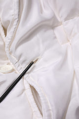 Dolce & Gabbana White Silk Padded Parka Men Coat Jacket