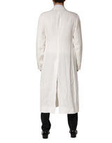 Dolce & Gabbana White Double Breasted Men Trench Coat Jacket