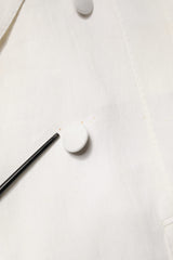 Dolce & Gabbana White Double Breasted Men Trench Coat Jacket