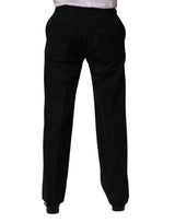 Dolce & Gabbana Black Wool Straight Men Dress Trouser Pants