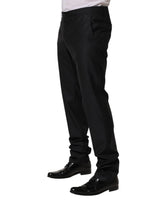 Dolce & Gabbana Black Wool Skinny Dress Formal Trouser Pants