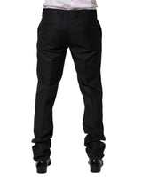 Dolce & Gabbana Black Wool Skinny Dress Formal Trouser Pants