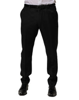 Dolce & Gabbana Black Wool Skinny Dress Formal Trouser Pants