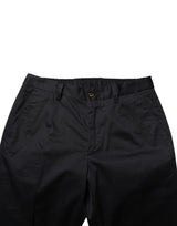 Dolce & Gabbana Dark Blue Cotton Skinny Dress Trouser Pants