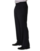 Dolce & Gabbana Black Stripe Straight Men Dress Trouser Pants