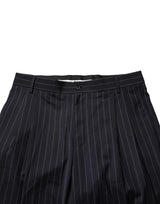 Dolce & Gabbana Black Stripe Straight Men Dress Trouser Pants