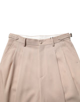 Dolce & Gabbana Beige Stretch Straight Men Dress Trouser Pants