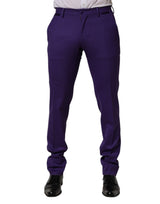 Dolce & Gabbana Purple Wool Skinny Dress Men Trouser Pants