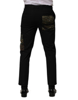 Dolce & Gabbana Black Cotton Skinny Dress Cargo Trouser Pants