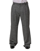Dolce & Gabbana Gray Houndstooth Straight Dress Trouser Pants