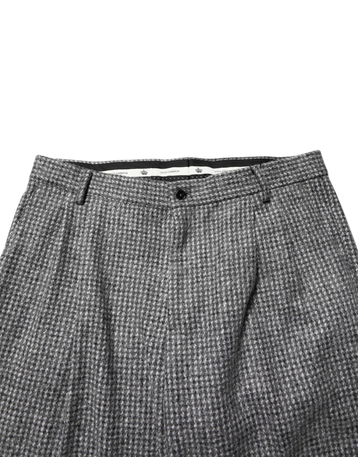 Dolce & Gabbana Gray Houndstooth Straight Dress Trouser Pants
