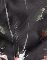 Dolce & Gabbana Black Floral Straight-Leg Chino Trouser Pants