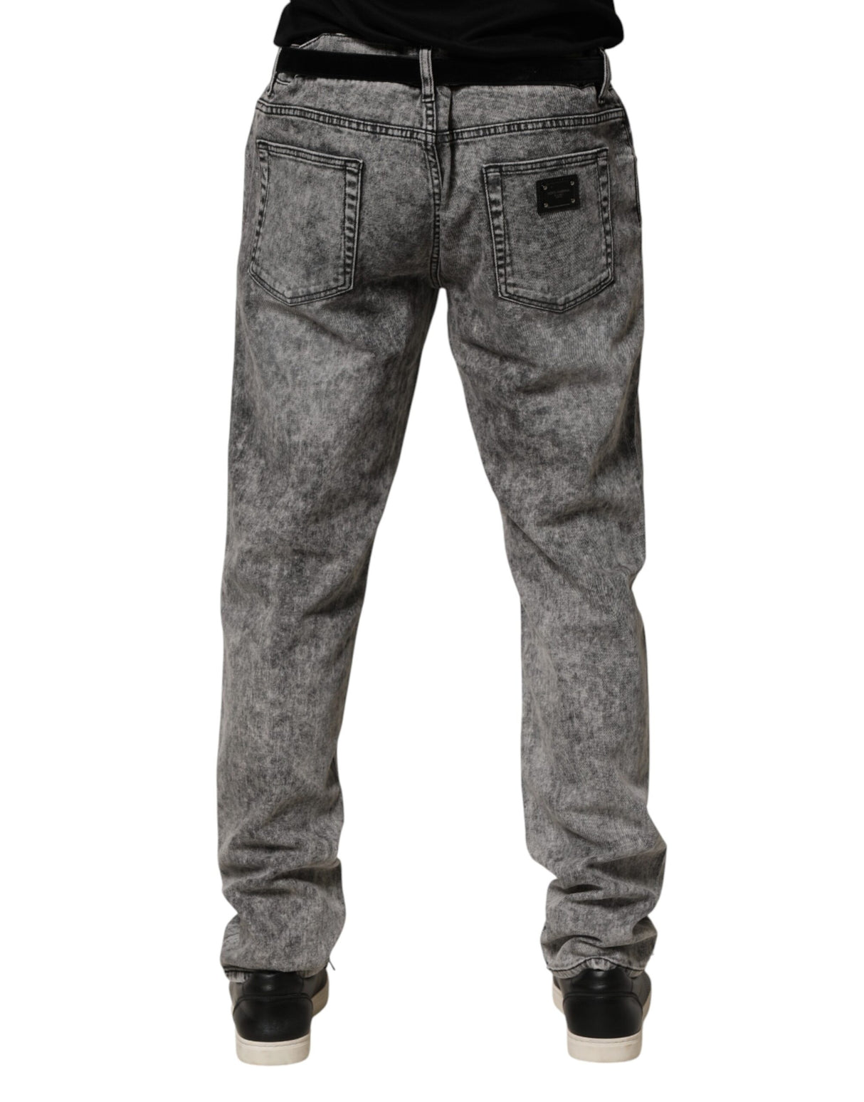 Dolce & Gabbana Gray Cotton Straight Leg Denim Trouser Jeans