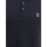 Brunello Cucinelli Blue Cotton Polo Shirt