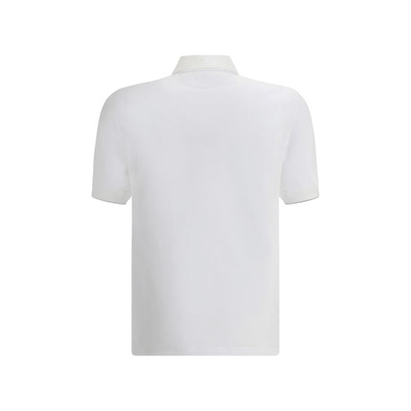 Brunello Cucinelli White Cotton Polo Shirt