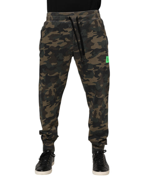 Dolce & Gabbana Brown Camouflage Cotton Jogger Trouser Pants