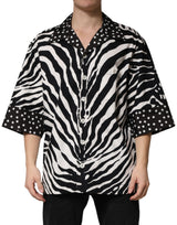 Dolce & Gabbana Black White Zebra ButtonDown Oversize Shirt