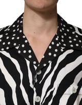 Dolce & Gabbana Black White Zebra ButtonDown Oversize Shirt