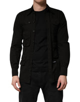 Dolce & Gabbana Black Cotton Collared Men Button Down Shirt