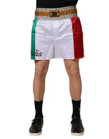 Dolce & Gabbana Multicolor Italia Polyester Bermuda Shorts