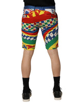 Dolce & Gabbana Multicolor Carretto Print Men Bermuda Shorts