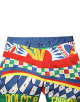 Dolce & Gabbana Multicolor Carretto Print Men Bermuda Shorts